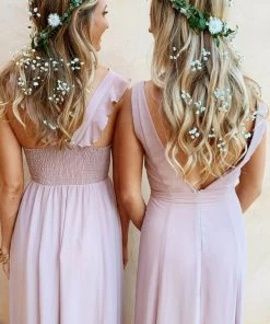 Show Me Your Mumu Jenn Maxi Dress ~ Neutral Mauve Chiffon