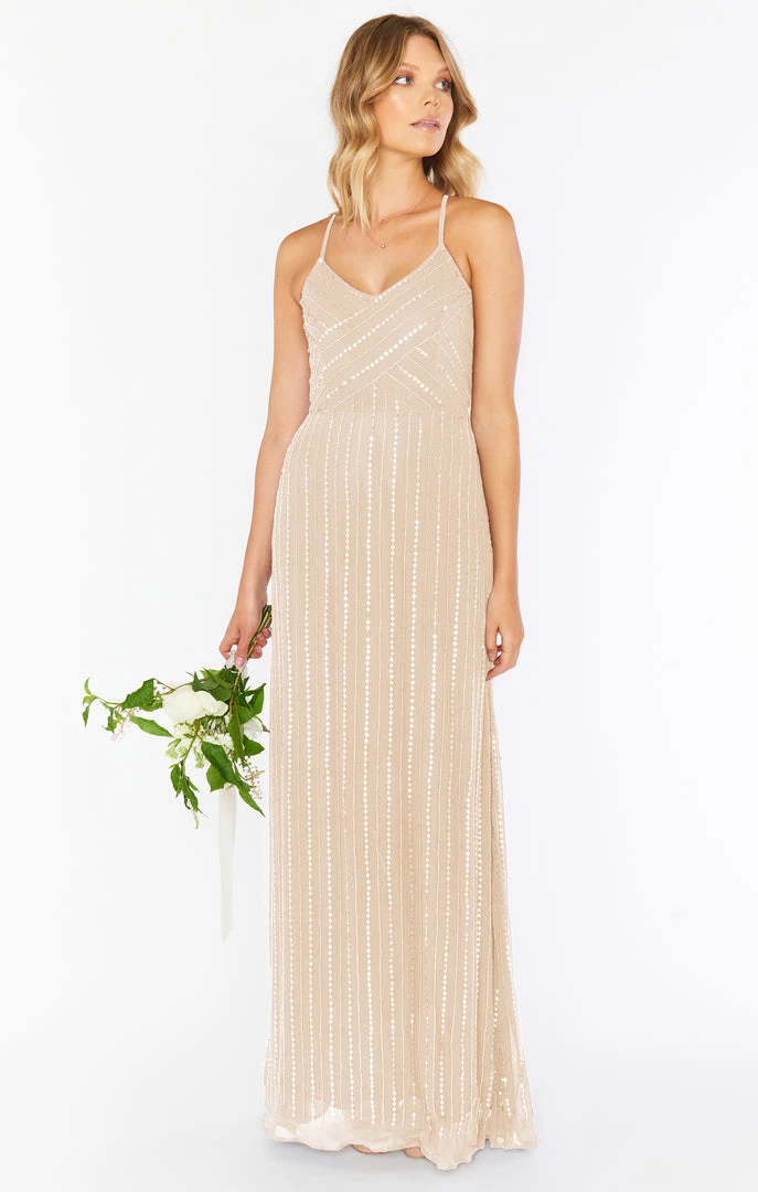 Show Me Your Mumu Gala Gown ~ Champagne Beaded 3 Show Me Your Mumu Gala Gown ~ Champagne Beaded