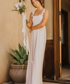 Show Me Your Mumu Maternity June Maxi Dress ~ Dusty Blush Crisp