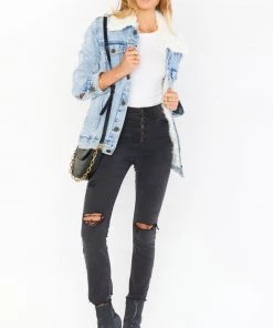 Show Me Your Mumu Durado Denim Jacket ~ Blue Rain With Faux Fur