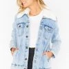 Show Me Your Mumu Durado Denim Jacket ~ Blue Rain With Faux Fur