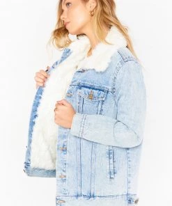 Show Me Your Mumu Durado Denim Jacket ~ Blue Rain With Faux Fur