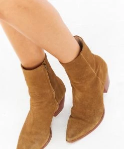 Show Me Your Mumu Matisse Caty Bootie ~ Cognac Suede