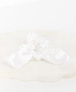 Show Me Your Mumu Accessories Lexie Tie Scrunchie ~ White Satin