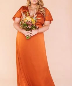 Show Me Your Mumu Rome Twist Gown ~ Burnt Orange Luxe Satin 37 Show Me Your Mumu Rome Twist Gown ~ Burnt Orange Luxe Satin