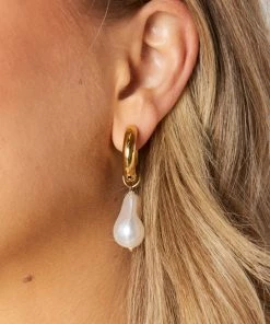 Show Me Your Mumu Pearl Drop Earrings ~ Gold New Mu