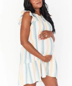 Show Me Your Mumu New Mu Daydream Mini Dress ~ Sunset Stripe