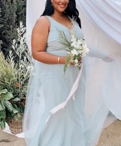 Show Me Your Mumu Olivia Overskirt ~ Silver Sage Tulle Bridesmaids Dresses