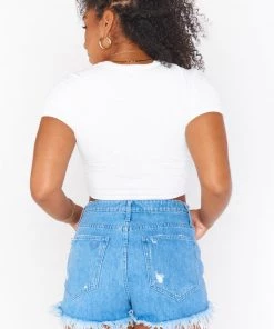 Show Me Your Mumu New Mu Houston High Waisted Shorts ~ Tide
