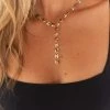 Show Me Your Mumu Sofi Pave Lariat Necklace ~ Gold Plated New Mu 2 Show Me Your Mumu Sofi Pave Lariat Necklace ~ Gold Plated New Mu