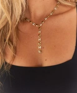 Show Me Your Mumu Sofi Pave Lariat Necklace ~ Gold Plated New Mu