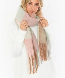 Show Me Your Mumu New Mu Keating Fringe Scarf ~ Pink Multi