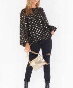 Show Me Your Mumu Happy Hour Top ~ Cosmic Dot Gold New Mu
