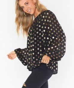Show Me Your Mumu Happy Hour Top ~ Cosmic Dot Gold New Mu