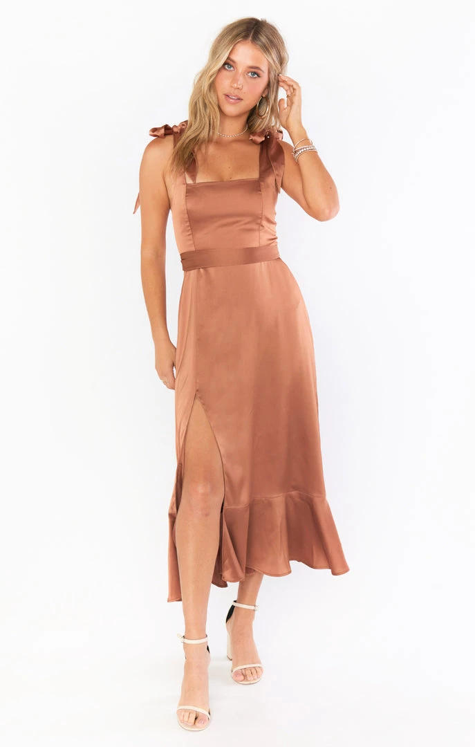 Show Me Your Mumu New Mu Claire Midi Dress ~ Copper Luxe Satin 5 Show Me Your Mumu New Mu Claire Midi Dress ~ Copper Luxe Satin