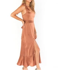 Show Me Your Mumu New Mu Claire Midi Dress ~ Copper Luxe Satin 23 Show Me Your Mumu New Mu Claire Midi Dress ~ Copper Luxe Satin