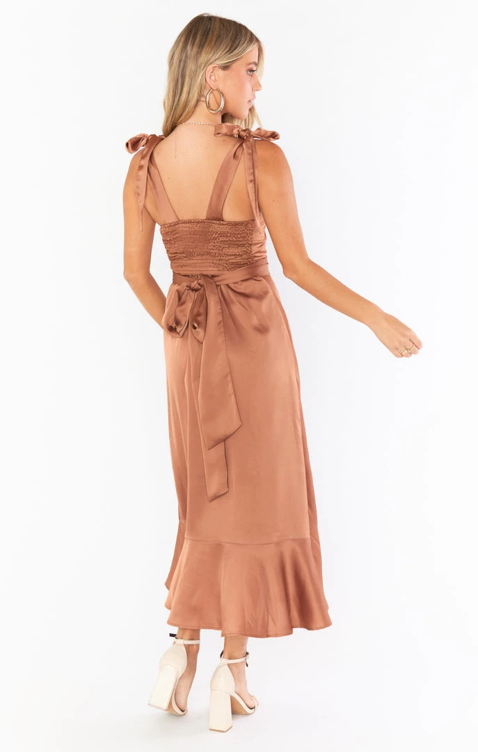Show Me Your Mumu New Mu Claire Midi Dress ~ Copper Luxe Satin 10 Show Me Your Mumu New Mu Claire Midi Dress ~ Copper Luxe Satin
