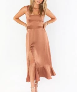 Show Me Your Mumu New Mu Claire Midi Dress ~ Copper Luxe Satin 27 Show Me Your Mumu New Mu Claire Midi Dress ~ Copper Luxe Satin