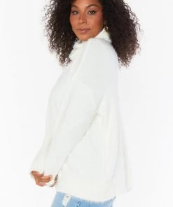 Show Me Your Mumu Fatima Turtleneck Sweater ~ White Knit