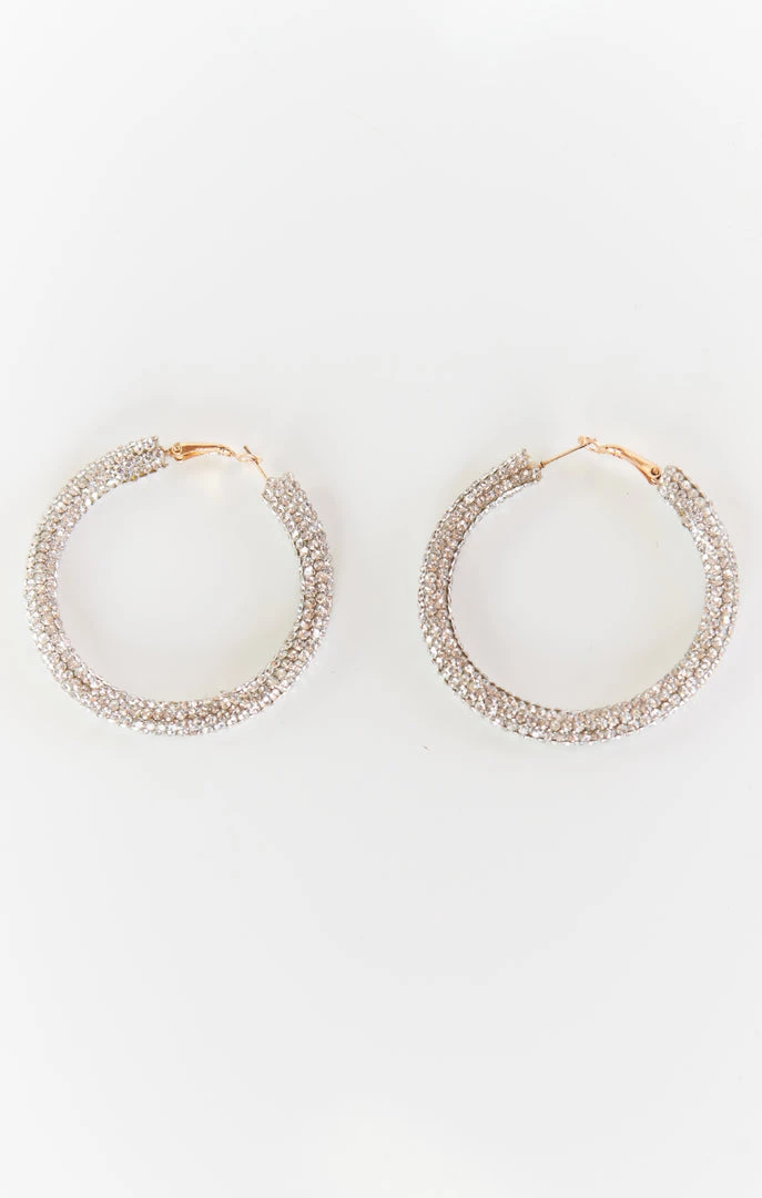 Show Me Your Mumu Alina Rhinestone Hoops ~ Silver New Mu 7 Show Me Your Mumu Alina Rhinestone Hoops ~ Silver New Mu