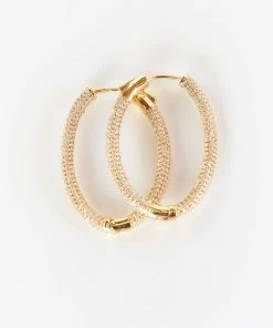 Show Me Your Mumu Debut Pave Hoop Earrings ~ Gold Plated New Mu