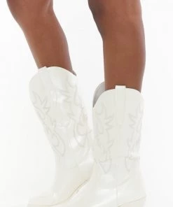 Show Me Your Mumu Billini Unaro Cowboy Boots ~ White Pearl