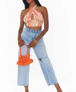 Show Me Your Mumu Hyper Halter Top ~ Wavy Stripe