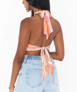 Show Me Your Mumu Hyper Halter Top ~ Wavy Stripe