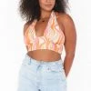Show Me Your Mumu Hyper Halter Top ~ Wavy Stripe
