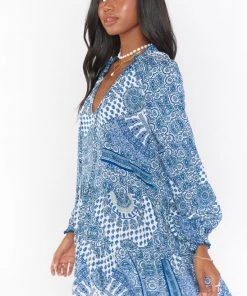 Show Me Your Mumu Birdie Mini Dress ~ Blue Paisley New Mu