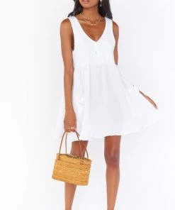 Show Me Your Mumu New Mu Weekend Mini Dress ~ White