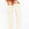 Show Me Your Mumu Billini Aaliyah Thigh High Boots ~ Cream Suede