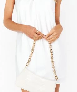 Show Me Your Mumu New Mu Billini Aliza Shouler Bag ~ Bone Croc 8 Show Me Your Mumu New Mu Billini Aliza Shouler Bag ~ Bone Croc