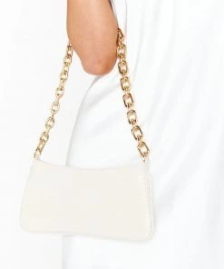 Show Me Your Mumu New Mu Billini Aliza Shouler Bag ~ Bone Croc