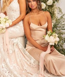 Show Me Your Mumu Godshaw Goddess Gown ~ Champagne Luxe Satin Bridesmaids Dresses 13 Show Me Your Mumu Godshaw Goddess Gown ~ Champagne Luxe Satin Bridesmaids Dresses