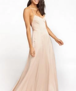 Show Me Your Mumu Godshaw Goddess Gown ~ Champagne Luxe Satin Bridesmaids Dresses