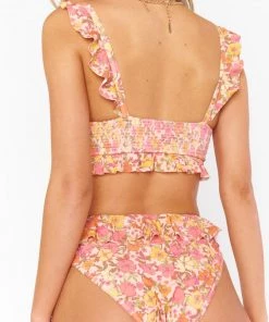 Show Me Your Mumu New Mu Seaside Ruffle Top ~ Pretty Poppy