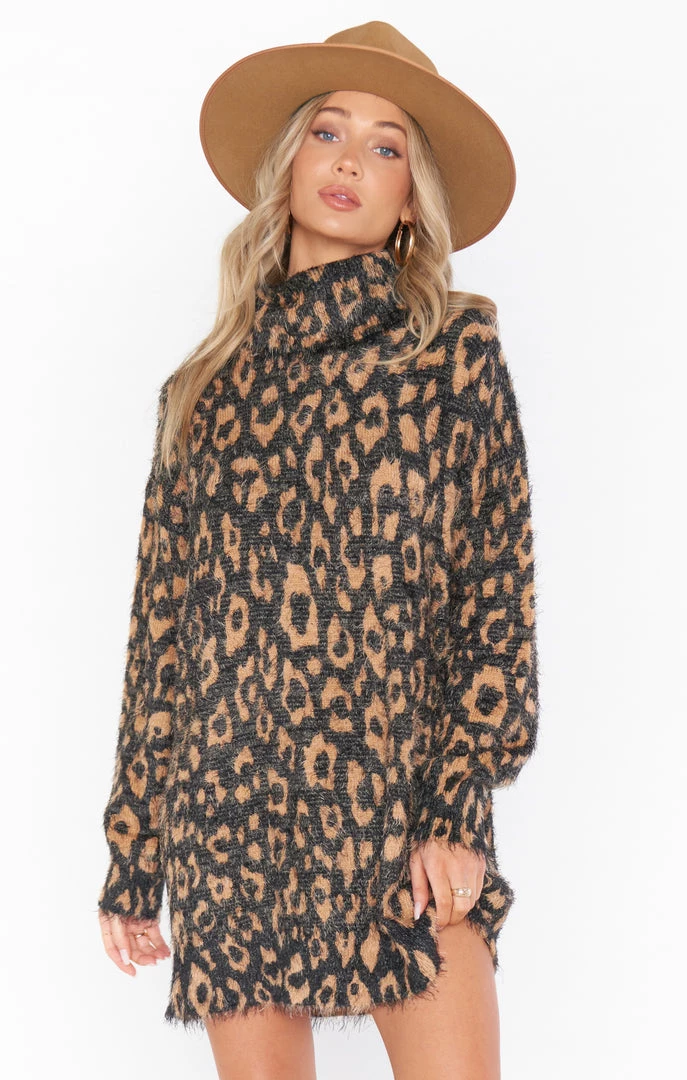 Show Me Your Mumu Fatima Turtleneck Dress ~ Fuzzy Leopard Knit 4 Show Me Your Mumu Fatima Turtleneck Dress ~ Fuzzy Leopard Knit