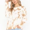 Show Me Your Mumu Sunday Sweater ~ Camel Tie Dye