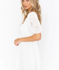 Show Me Your Mumu Smitten Babydoll Dress ~ Duchess Lace White