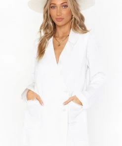 Show Me Your Mumu Escape Blazer Romper ~ White Linen New Mu