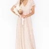 Show Me Your Mumu Sandra Maxi Dress ~ Champagne Forever Lace Dresses