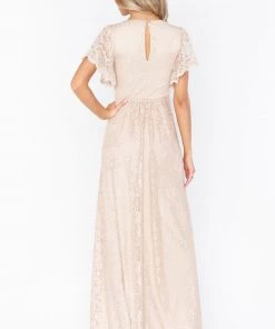 Show Me Your Mumu Sandra Maxi Dress ~ Champagne Forever Lace Dresses