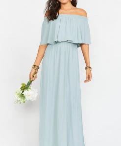 Show Me Your Mumu Bridesmaids Dresses Hacienda Maxi Dress ~ Silver Sage Crisp