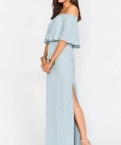Show Me Your Mumu Bridesmaids Dresses Hacienda Maxi Dress ~ Silver Sage Crisp