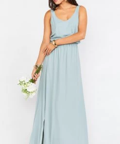 Show Me Your Mumu Kendall Maxi Dress With Long Lining ~ Silver Sage Crisp