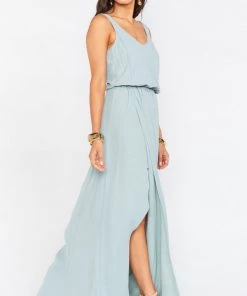 Show Me Your Mumu Kendall Maxi Dress With Long Lining ~ Silver Sage Crisp