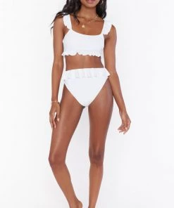 Show Me Your Mumu New Mu Seaside Ruffle Top ~ White