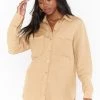 Show Me Your Mumu Marcella Shirt ~ Tan Linen Tops