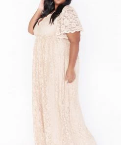 Show Me Your Mumu Sandra Maxi Dress ~ Champagne Forever Lace Dresses